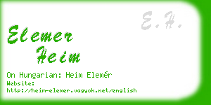 elemer heim business card