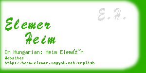 elemer heim business card